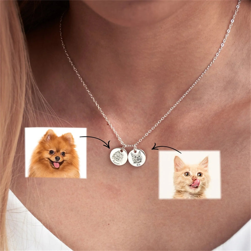 Personalized Gifts for Mom Dog Mom Custom Dog Portrait Necklace Personalized Pet Portrait Necklace Memorial Gift Dog Custom Gift