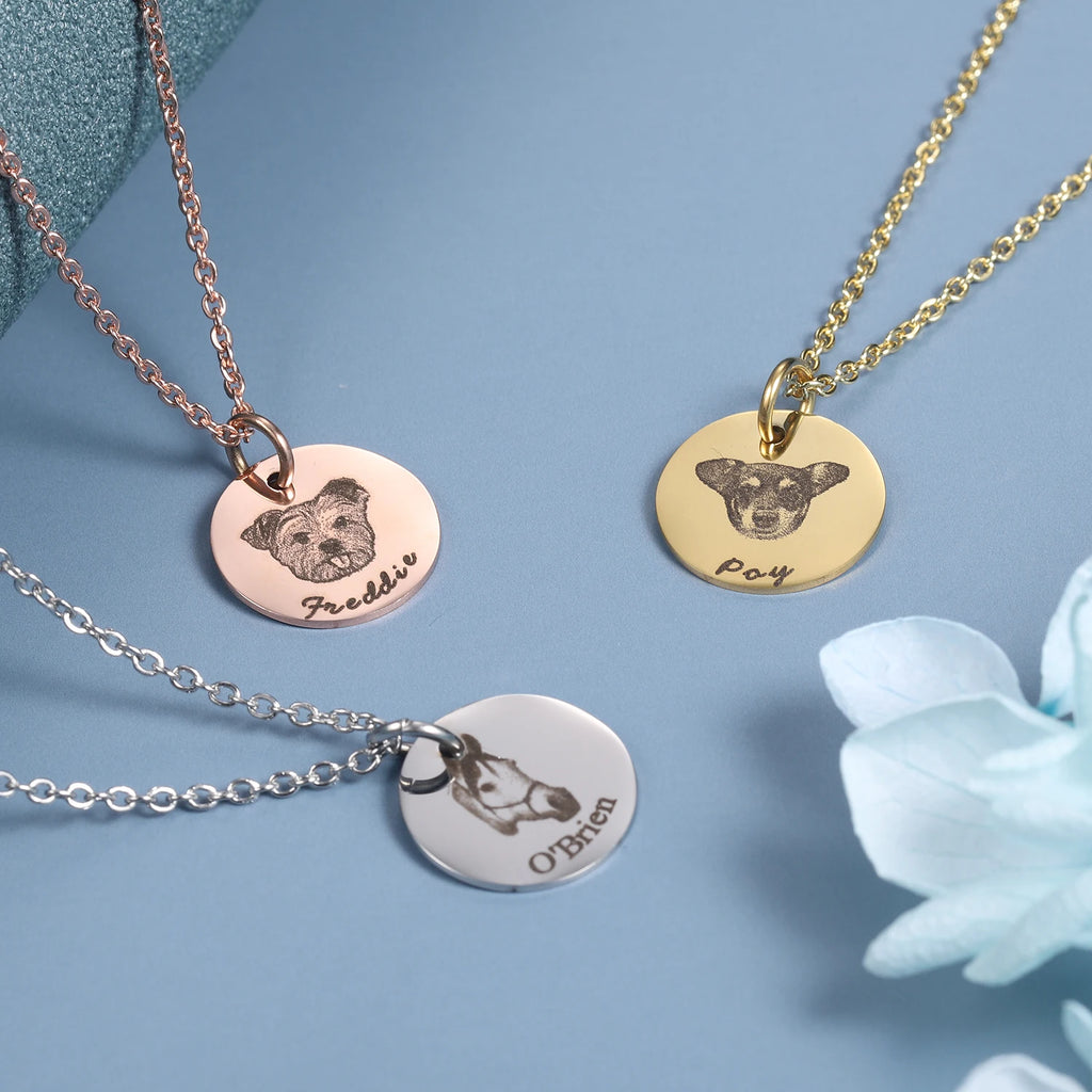 Personalized Gifts for Mom Dog Mom Custom Dog Portrait Necklace Personalized Pet Portrait Necklace Memorial Gift Dog Custom Gift