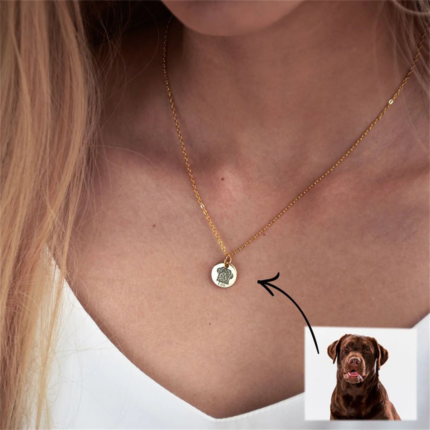 Personalized Gifts for Mom Dog Mom Custom Dog Portrait Necklace Personalized Pet Portrait Necklace Memorial Gift Dog Custom Gift