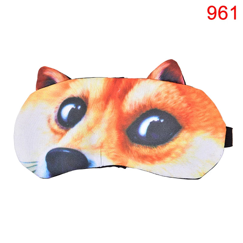 Cute Cat Dog Sleep Mask Eyeshade Cover Eye Mask Natural Sleeping Soft Blindfold Eyepatch Sleep Eyeshade Eye Cover Hot