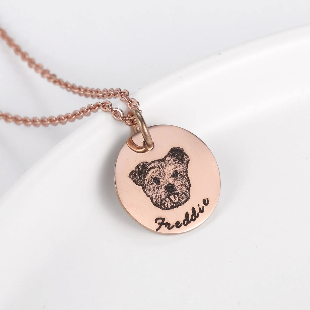 Personalized Gifts for Mom Dog Mom Custom Dog Portrait Necklace Personalized Pet Portrait Necklace Memorial Gift Dog Custom Gift