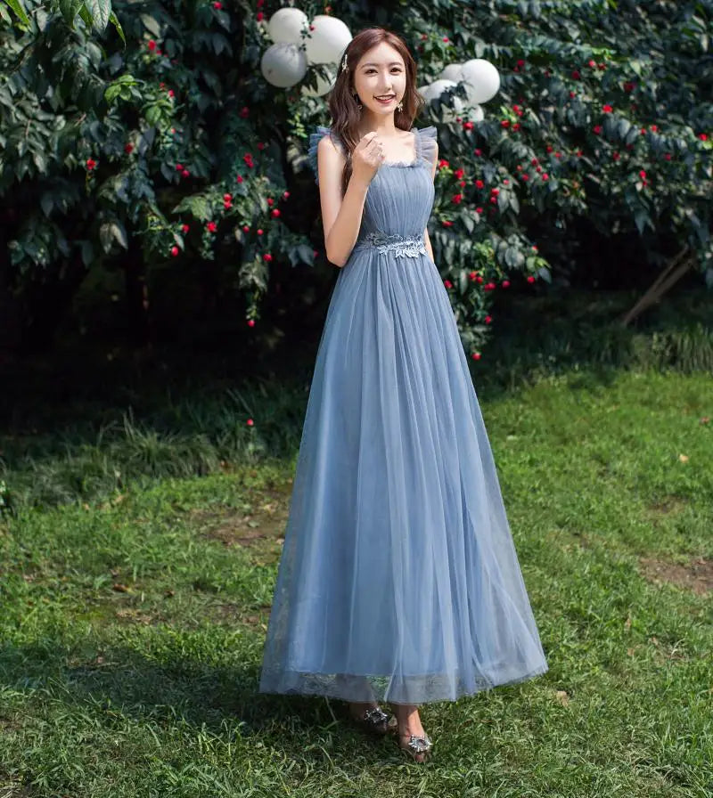 Women Pink Champagne Grey Blue Long Bridesmaid Dresses Sweet Memory Bride Guest Prom Graduation Vestidos Wedding Party Robe
