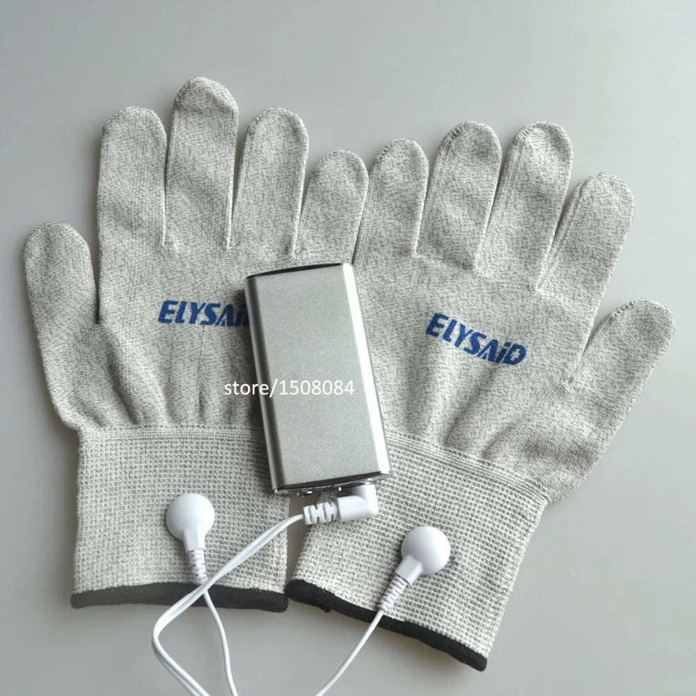 Electric Massager Slimming Tens Acupuncture Digital Therapy Massager Machine With One Pair Conductive Glove For Body Hand Relax