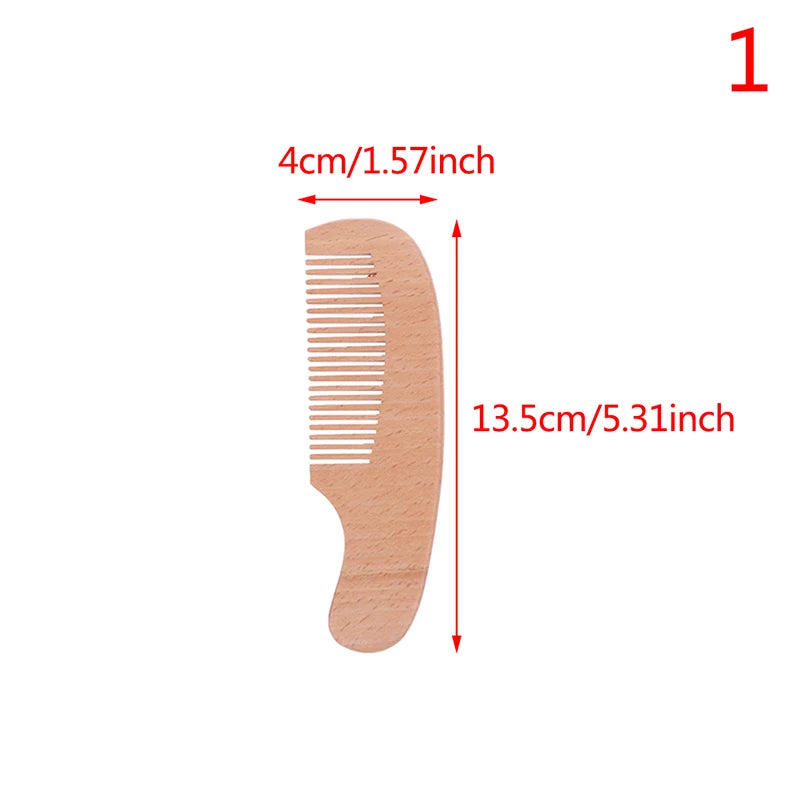 Baby Hair Comb Set Wooden Handle Natural Soft Wool Brush Infant Head  Wooden Handle Head Comfort Massager