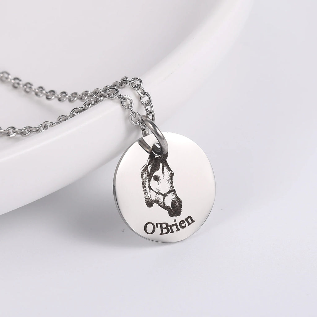 Personalized Gifts for Mom Dog Mom Custom Dog Portrait Necklace Personalized Pet Portrait Necklace Memorial Gift Dog Custom Gift