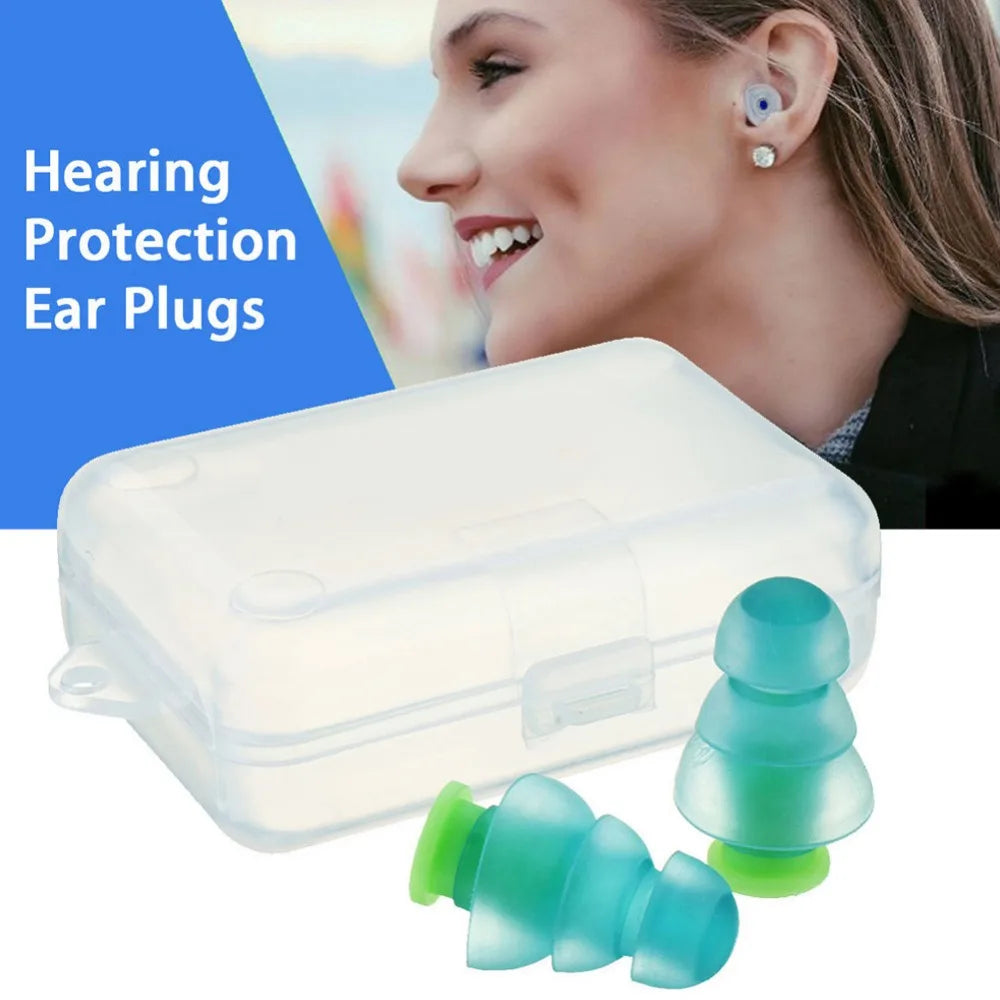 1 Pair Reusable Noise Cancelling Soft Silicone Earplugs Sound Insulation Hearing Protection Ear plugs for Music Party #288344