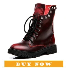 BEYARNE  Handmade Boots Flower Solid Color Womens Low Heel Genuine Leather Soft Short Boots Women Shoes Botas Mujer