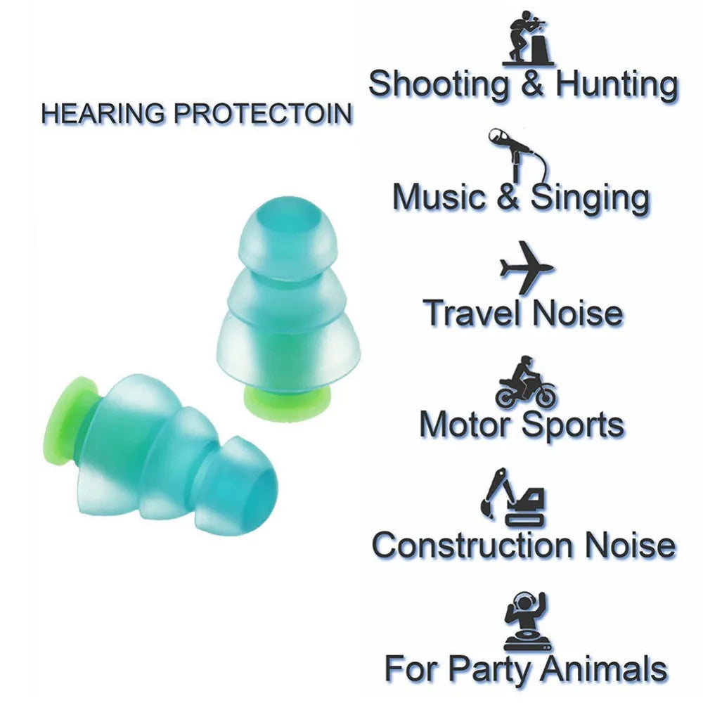 1 Pair Reusable Noise Cancelling Soft Silicone Earplugs Sound Insulation Hearing Protection Ear plugs for Music Party #288344