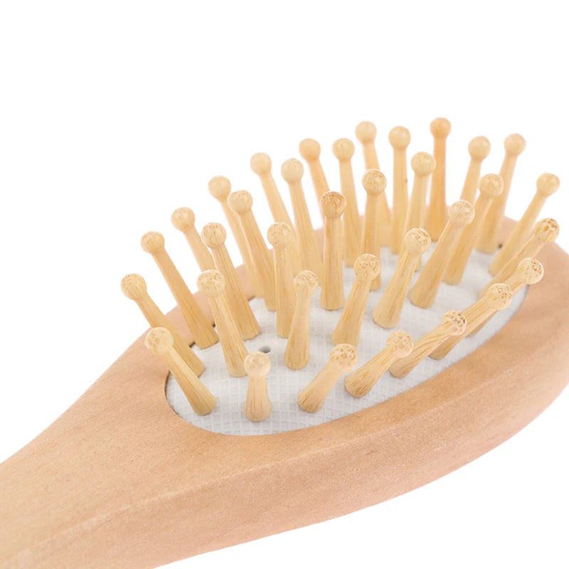 Baby Hair Comb Set Wooden Handle Natural Soft Wool Brush Infant Head  Wooden Handle Head Comfort Massager