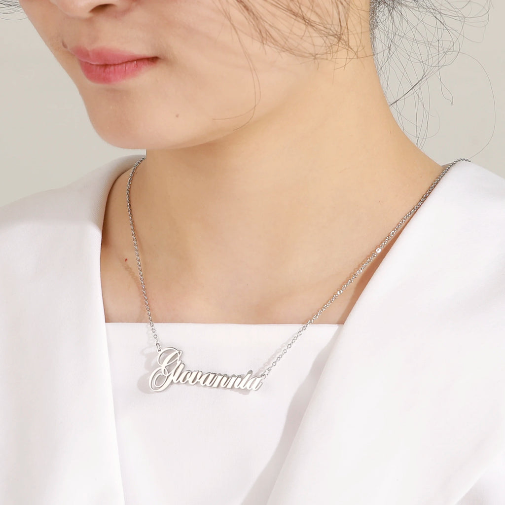 Sipuris Custom Name Necklace Personalized Golden Choker Stainless Steel Necklace For Women Man Customized Jewelry Weddings Gifts