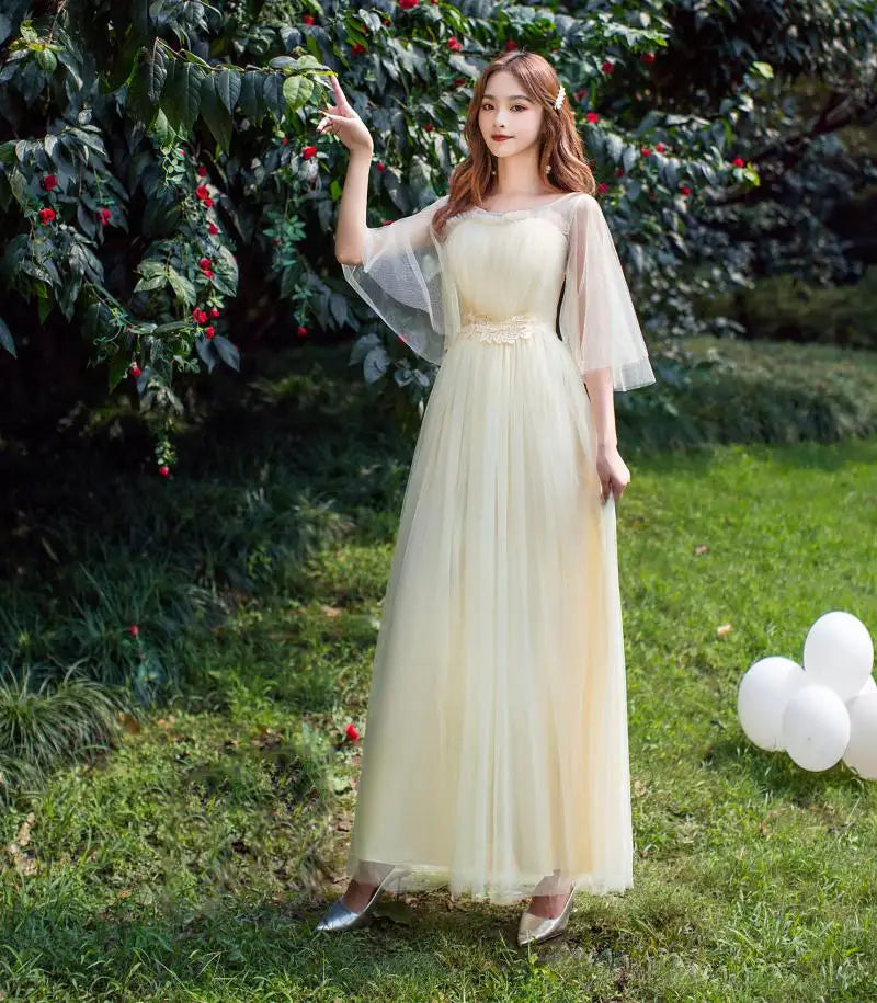 Women Pink Champagne Grey Blue Long Bridesmaid Dresses Sweet Memory Bride Guest Prom Graduation Vestidos Wedding Party Robe