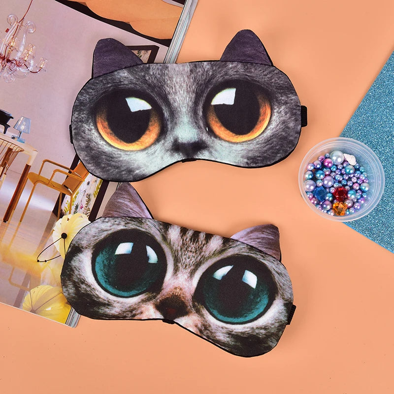 Cute Cat Dog Sleep Mask Eyeshade Cover Eye Mask Natural Sleeping Soft Blindfold Eyepatch Sleep Eyeshade Eye Cover Hot