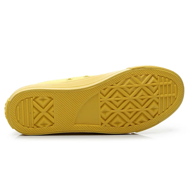 Canvas Shoes for Women and Men Lemon Yellow All Black Cloth Shoes Size 35-44 Pure White Sneakers for Boys and Girls Simple Style
