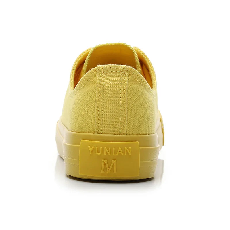 Canvas Shoes for Women and Men Lemon Yellow All Black Cloth Shoes Size 35-44 Pure White Sneakers for Boys and Girls Simple Style
