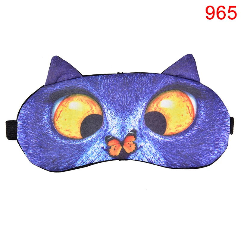 Cute Cat Dog Sleep Mask Eyeshade Cover Eye Mask Natural Sleeping Soft Blindfold Eyepatch Sleep Eyeshade Eye Cover Hot