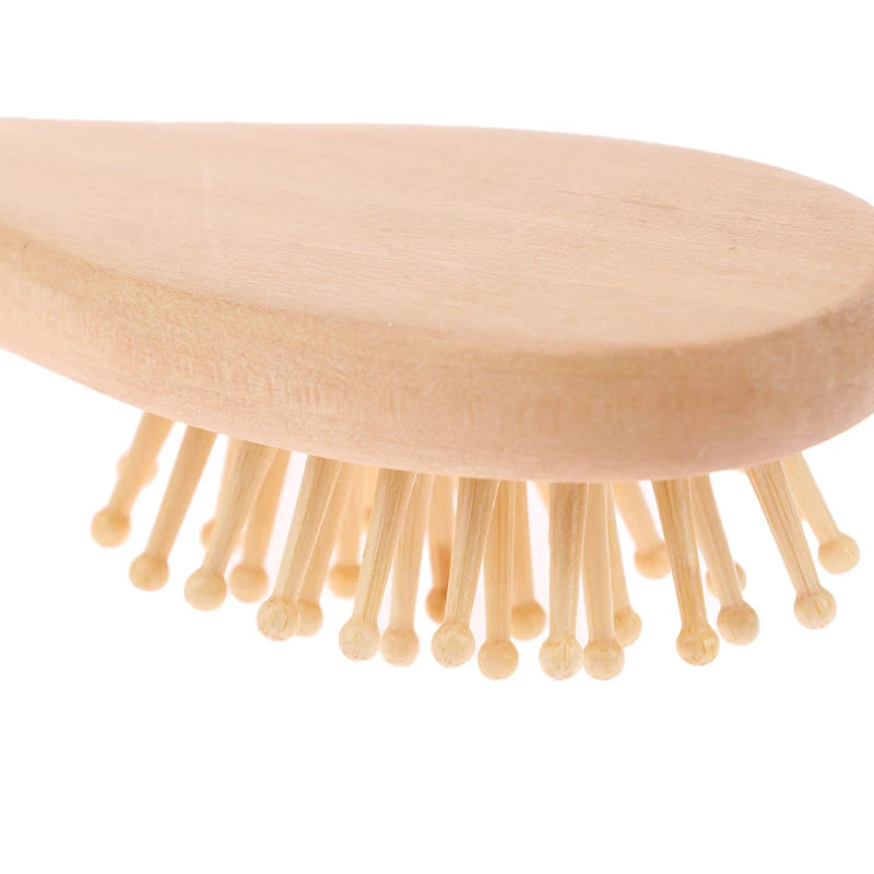Baby Hair Comb Set Wooden Handle Natural Soft Wool Brush Infant Head  Wooden Handle Head Comfort Massager