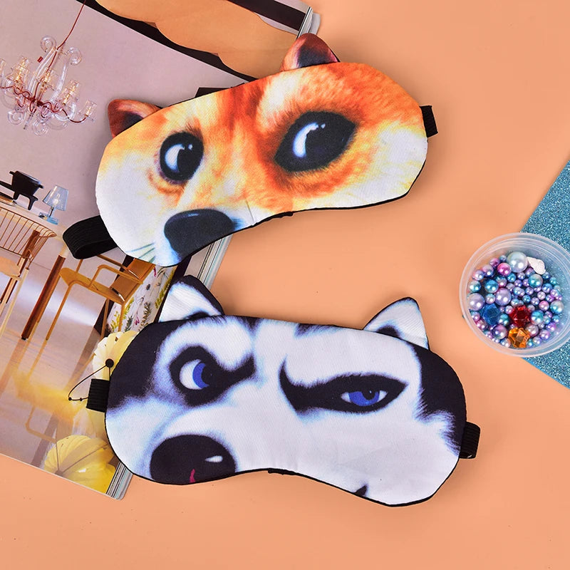 Cute Cat Dog Sleep Mask Eyeshade Cover Eye Mask Natural Sleeping Soft Blindfold Eyepatch Sleep Eyeshade Eye Cover Hot