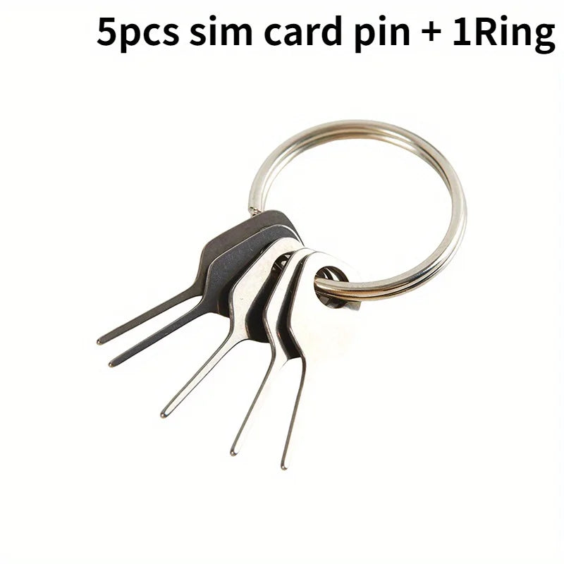 5pcs/Set SIM Card Eject Pin Key Tool Needle SIM Card Tray Holder Eject Pin for Mobile Phone Key Tool Card Pin Needle