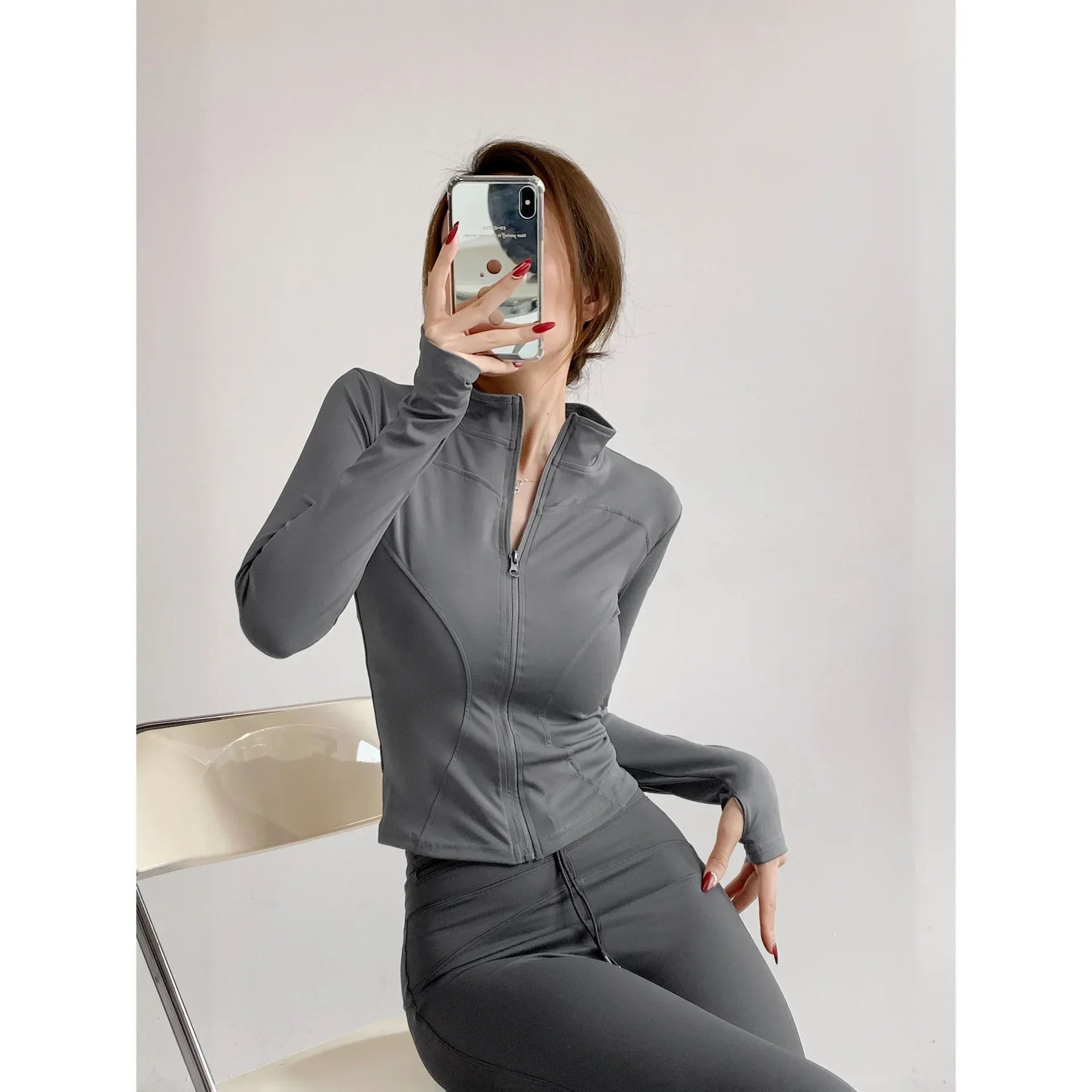 S-3XL Sun Quick Drying Sports Coat Women's Tight Top Yoga Jacket Long Sleeve Zipper Jacket Running Fitness Women's Jacket