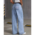 Denim Wide Leg Jeans High waisted  Bow Embroidered Pocket Wide Leg Jeans Fashionable Women's Trousers Casual Style