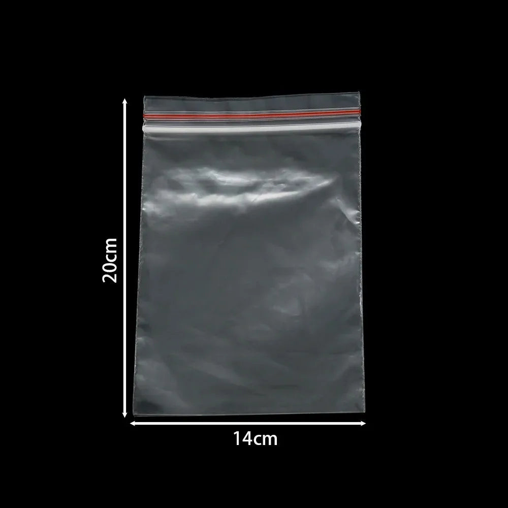 100Pcs Multiple Sizes Transparent Ziplock Plastic Bag for Jewelry Beads Bracelets Storage Small Business Packaging Supplies