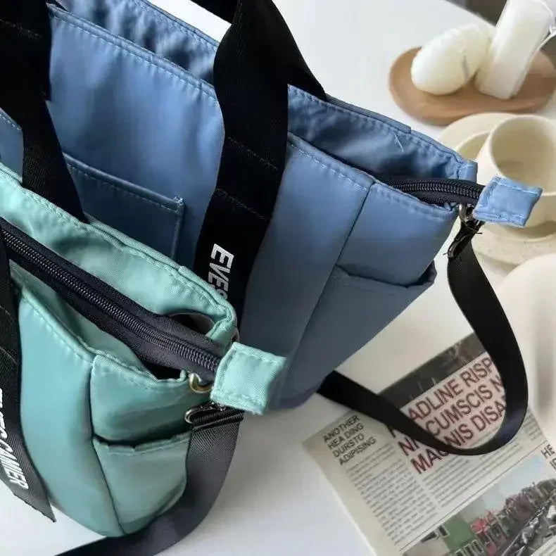 2024 New Casual Tote Large Capacity Shoulder Bag Nylon Waterproof Canvas Handbag Simple Fashion Messenger Bags for Schoolgirl
