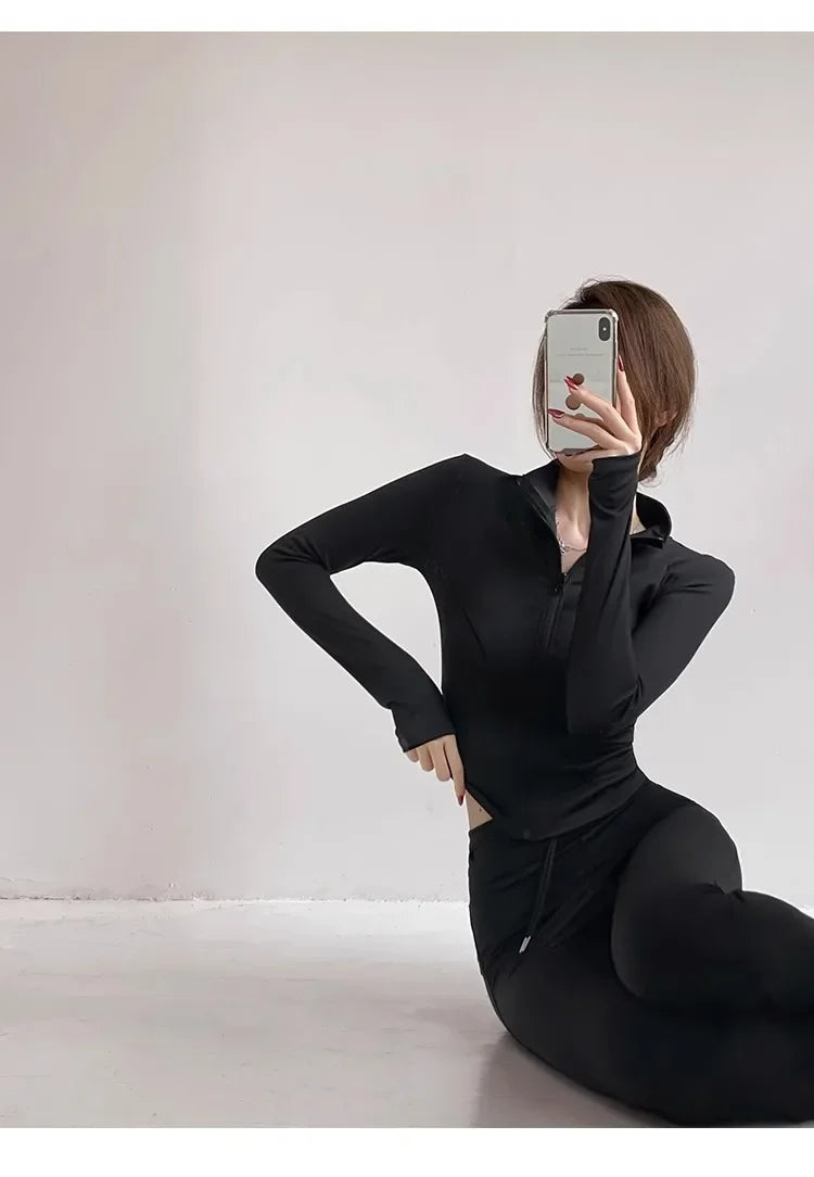 S-3XL Sun Quick Drying Sports Coat Women's Tight Top Yoga Jacket Long Sleeve Zipper Jacket Running Fitness Women's Jacket