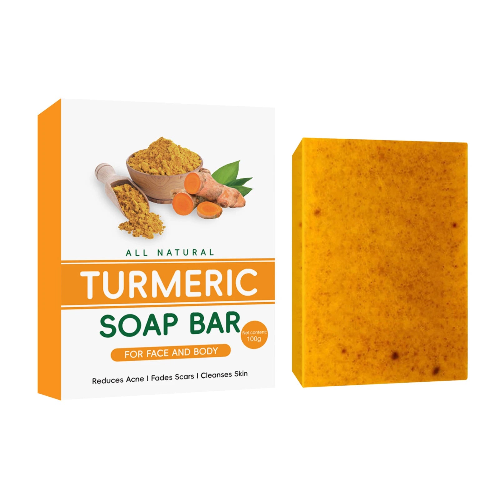 100g Turmeric Lemon Acid Handmade Soap,Skin Brightening Soaps,Face Care Supplies,Body Cleanser,Hand Wash,Foaming Mesh Net 비누