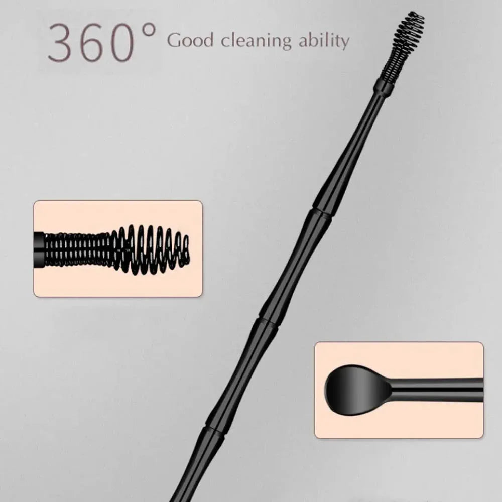 2PCS Ear Wax Removal Tool Ear Cleaning Sticks Earpick Remover Silicone Double Head Ear Cleaner 360° Spiral Swab