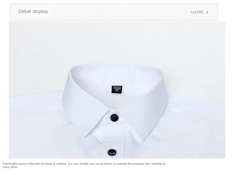 Micro elastic men's long sleeved shirt, silky and not easily wrinkled, high-quality men's shirt, plus size shirt