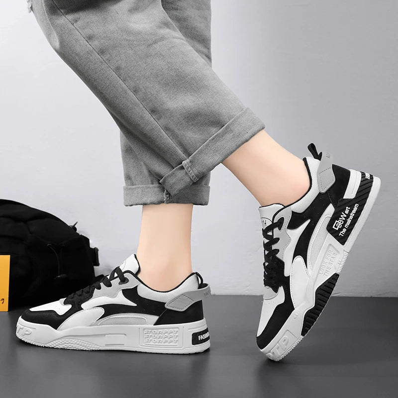 Men's Board Shoes Outdoor Casual Sports Walking Shoes Anti-slip Breathable Vulcanized Shoes Thick Sole Fashion Student Shoes