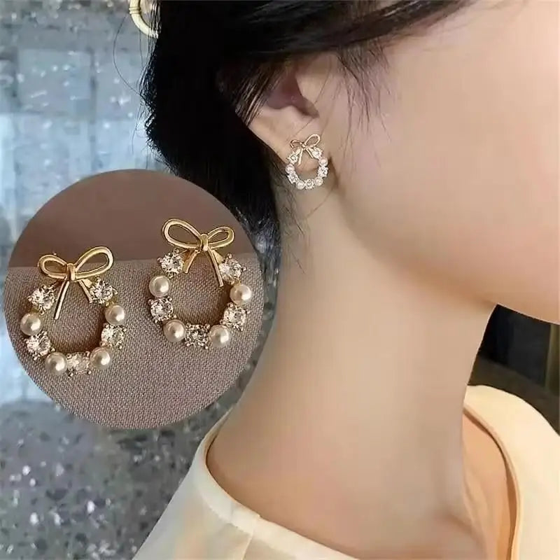 925 Silver Needle Korean Fashion Crystal Heart Earrings For Women Jewelry 2026 Trending New Luxury Women's Hoop Earrings Brincos
