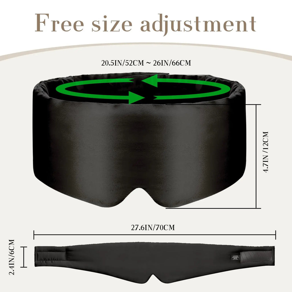 100% Mulberry Silk Sleep Mask Eye Mask with Adjustable Headband Eyepatch Blocking Light Eyemask for Travel & Nap Sleep Mask