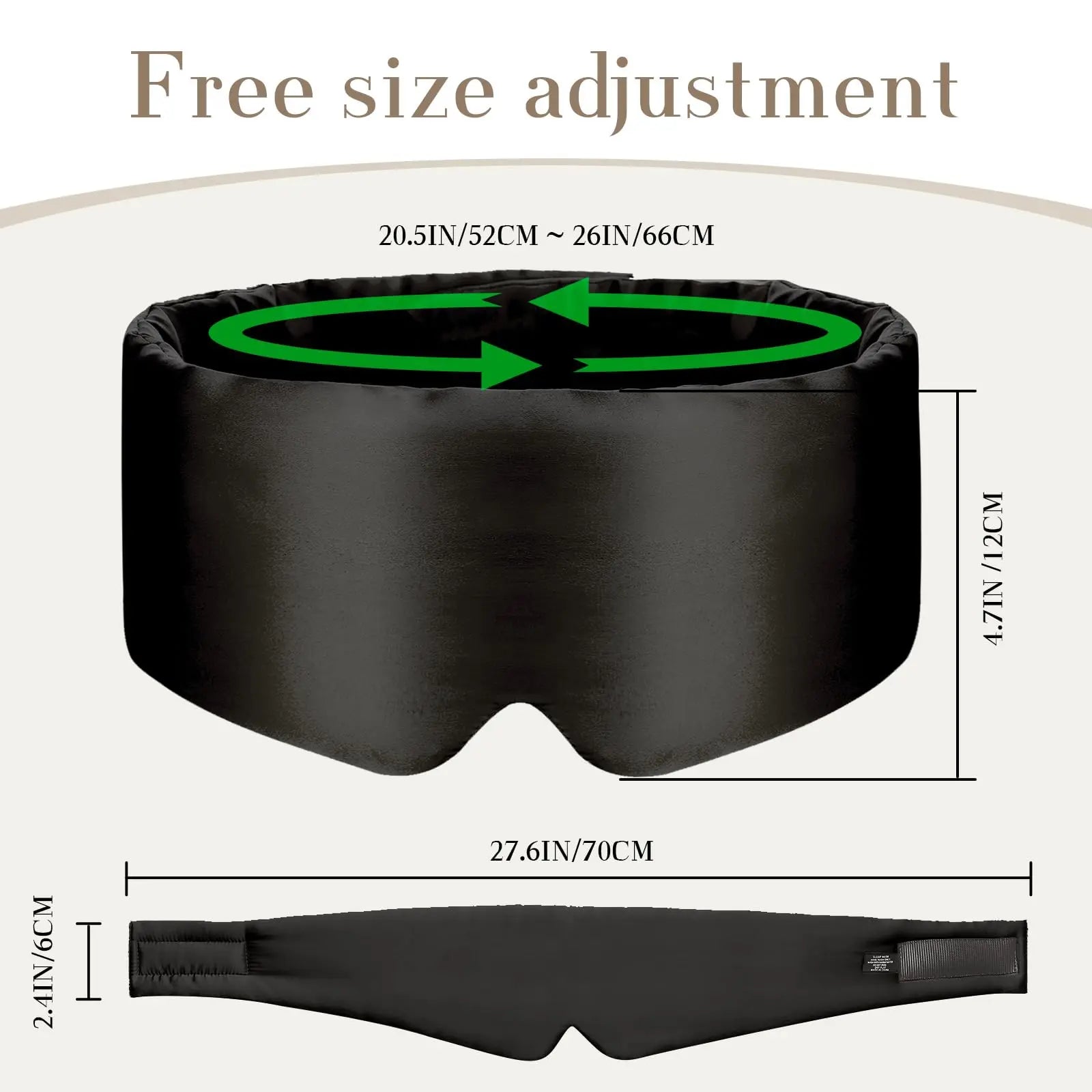 100% Mulberry Silk Sleep Mask Eye Mask with Adjustable Headband Eyepatch Blocking Light Eyemask for Travel & Nap Sleep Mask