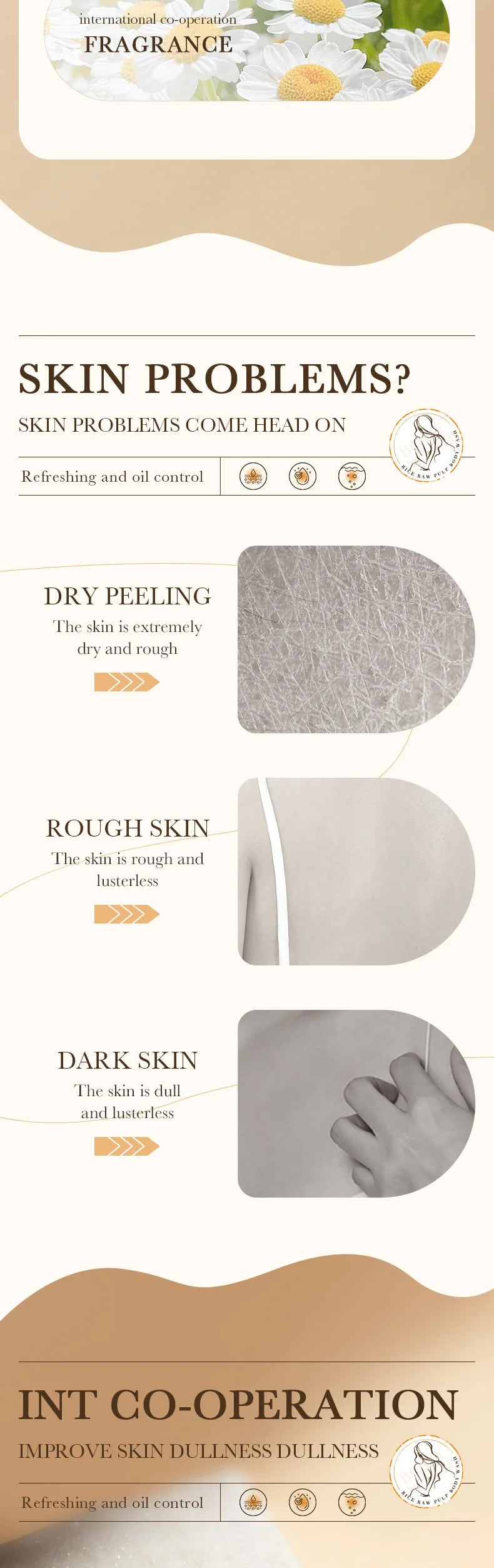 Rice Pulp Body Shower Gel 500ml, Hypoallergenic and Moisturizing, Refreshing and Oil-Controlling, with a Long-Lasting Light Fragrance, Suitable for All Light Beige and Sensitive Skin, Easily Removes Oil and Dirt, Provides Dai