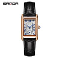 Sanda 1116 New Fashion Elegant Women's Analog Quartz Watch, Rectangle Dial, Water Resistant Business Wristwatch