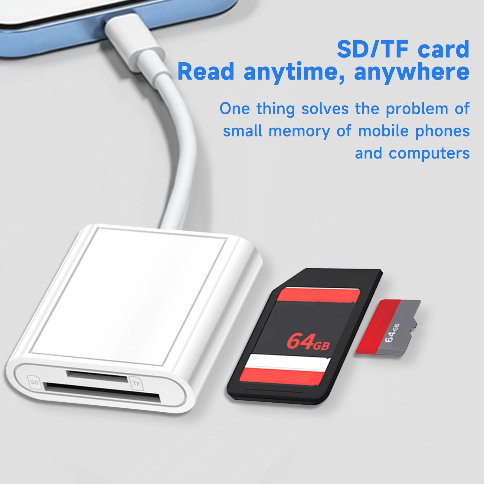 2 in 1 OTG Type C Card Reader USB Flash Drive SD TF Cardreader for  Tablet Type C to Smart Memory Card for
