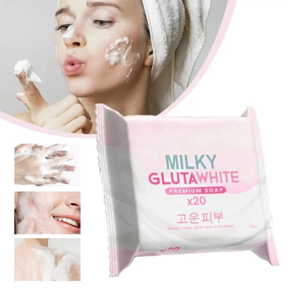 1/3PCS Korean MILKY GLUTAWHITE Premium Soap 70g Deep Cleansing Nourishing Rich Foam Soap Efficient Body Face Cleansing Care