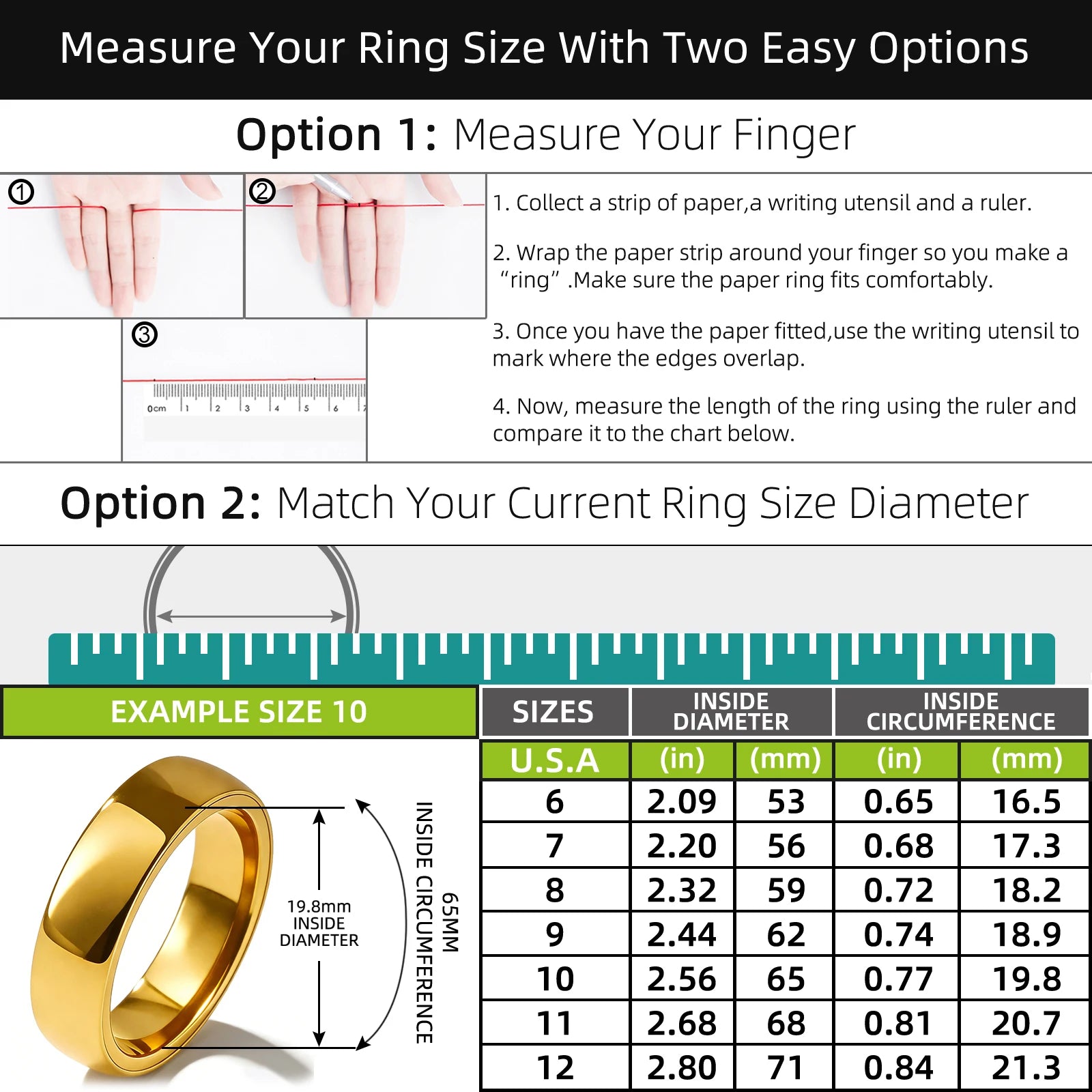 Ntag216 NFC Gold Ceramic Ring, Programmable 888 bytes Smart Accessory for Personalized URL Storage, Supports IOS or Android