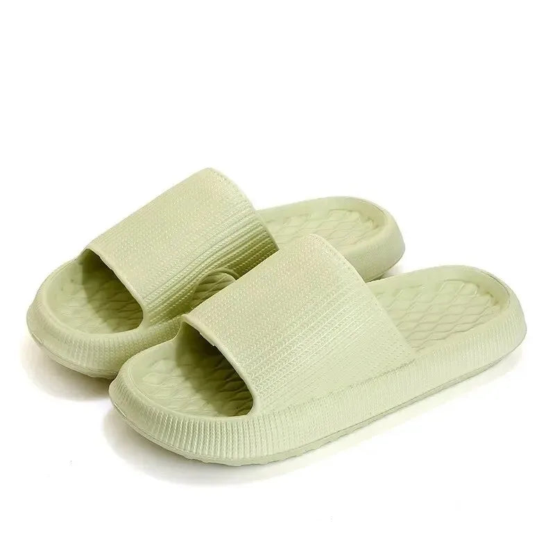 4cm Thick Platform Pillow Slippers Women Eva Soft Sole Indoor Slides Woman Flat Non Slip Bathrooom Home Slippers