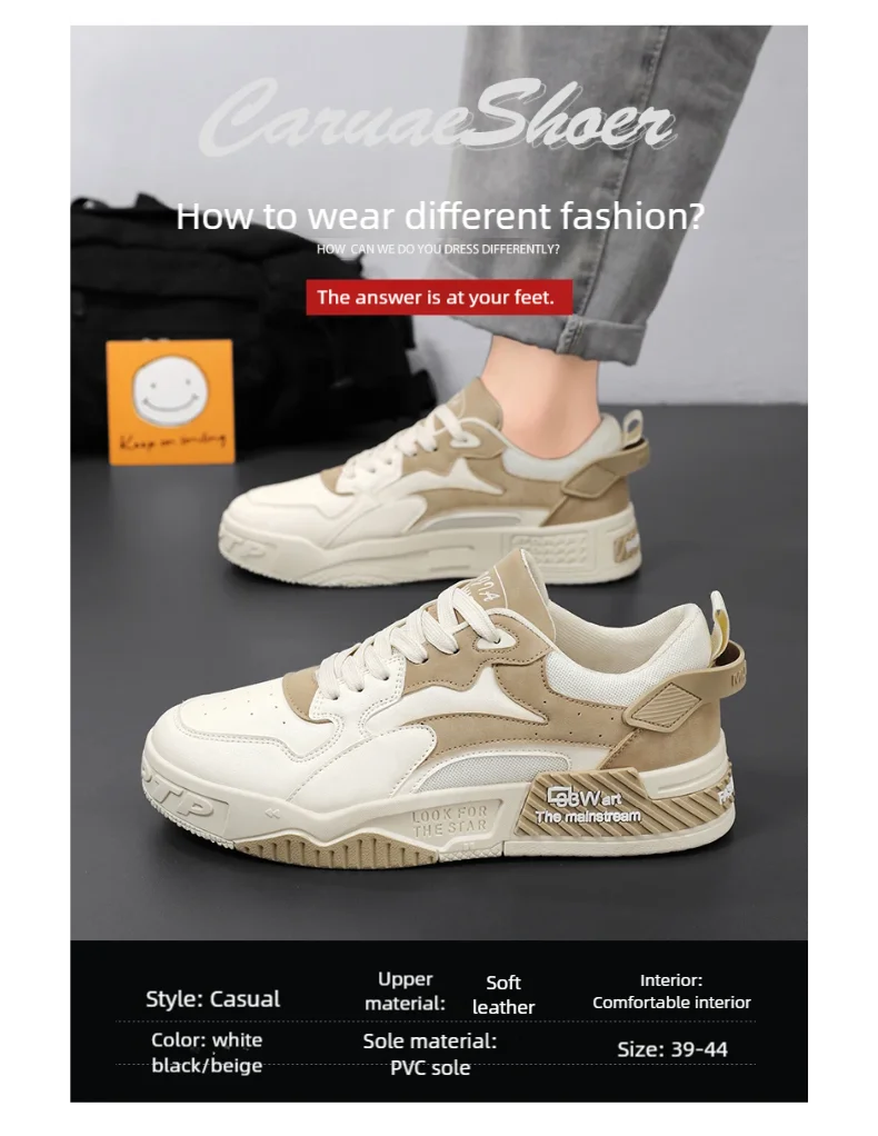 Men's Board Shoes Outdoor Casual Sports Walking Shoes Anti-slip Breathable Vulcanized Shoes Thick Sole Fashion Student Shoes