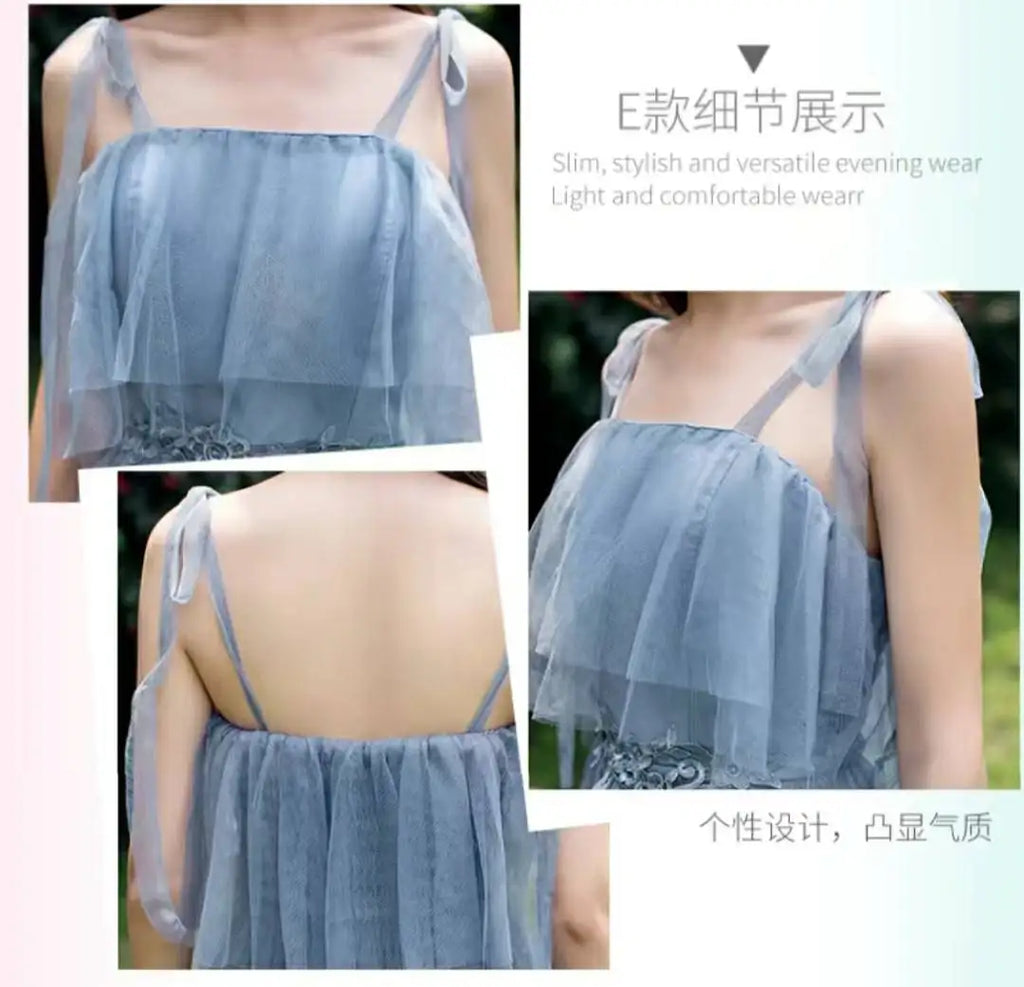 Women Pink Champagne Grey Blue Long Bridesmaid Dresses Sweet Memory Bride Guest Prom Graduation Vestidos Wedding Party Robe