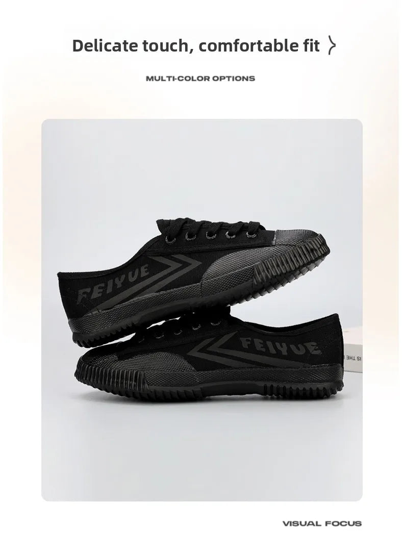 DaFu Flying Men's Athletic Shoes Long Distance Running Jump Far Field Event Canvas Sports Shoes Couple's Loafers Black Sneakers
