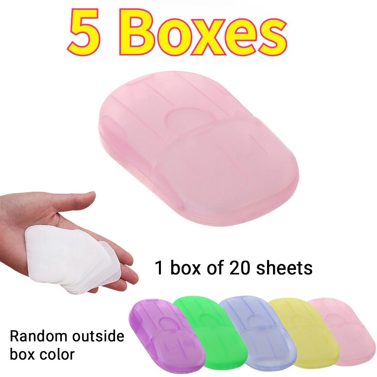 5/10/20 Boxes Scented Hand Soap Sheets – Colorful Dissolvable Paper Soap for Travel, Camping & On-the-Go Hand Washing