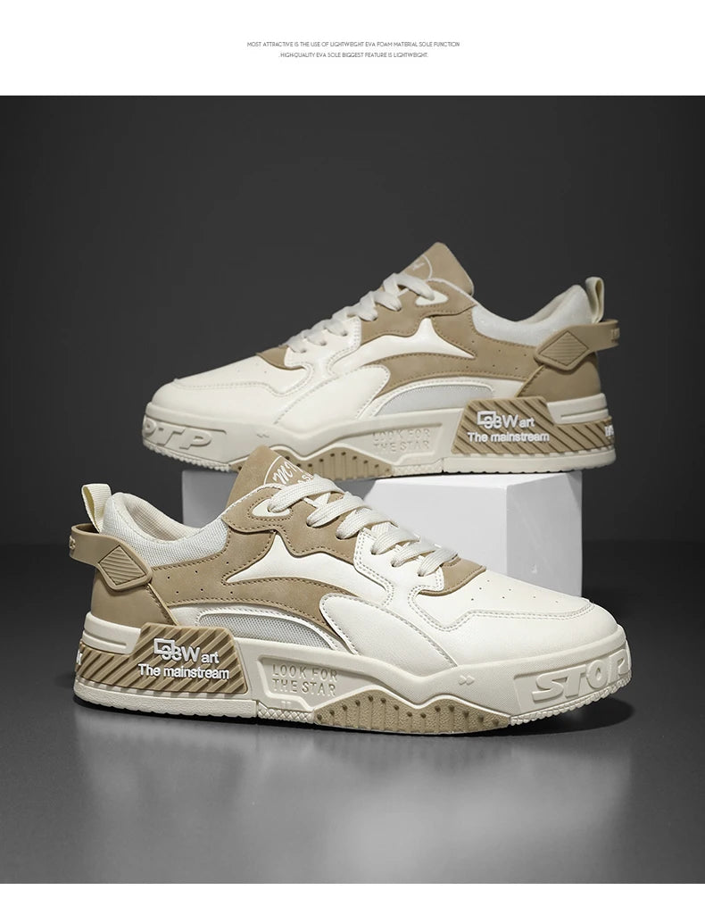 Men's Board Shoes Outdoor Casual Sports Walking Shoes Anti-slip Breathable Vulcanized Shoes Thick Sole Fashion Student Shoes