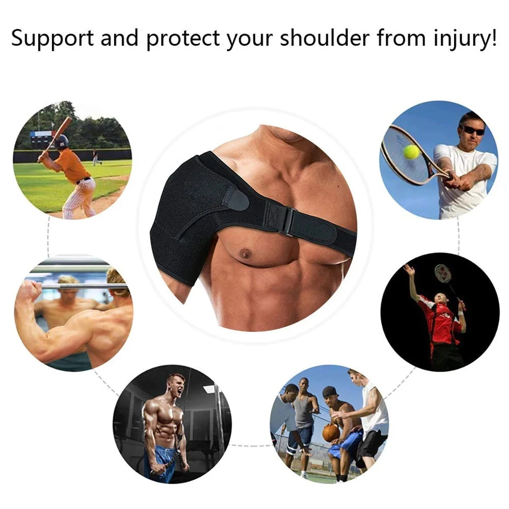 Adjustable Shoulder Brace Men and Women All Use, Breathable Shoulder Support Sleeve for AC Joint Relief and Shoulder Stability