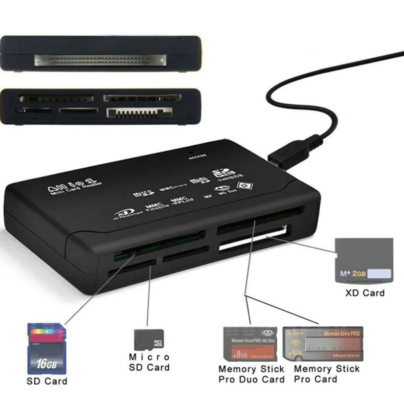 Usb 2.0 All In One Mini Memory Card Reader, Multifunctional Card Reader,, 480mbps, Tf, M2, Xd, Cf, Micro Sd