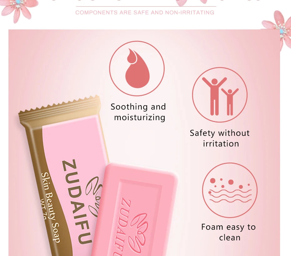 20/30Pc Zudaifu Skin Beauty Soap 7g Cleanser Moisturizing Soothing Oil-control Hand Body Cleansing Removing Mites Soap