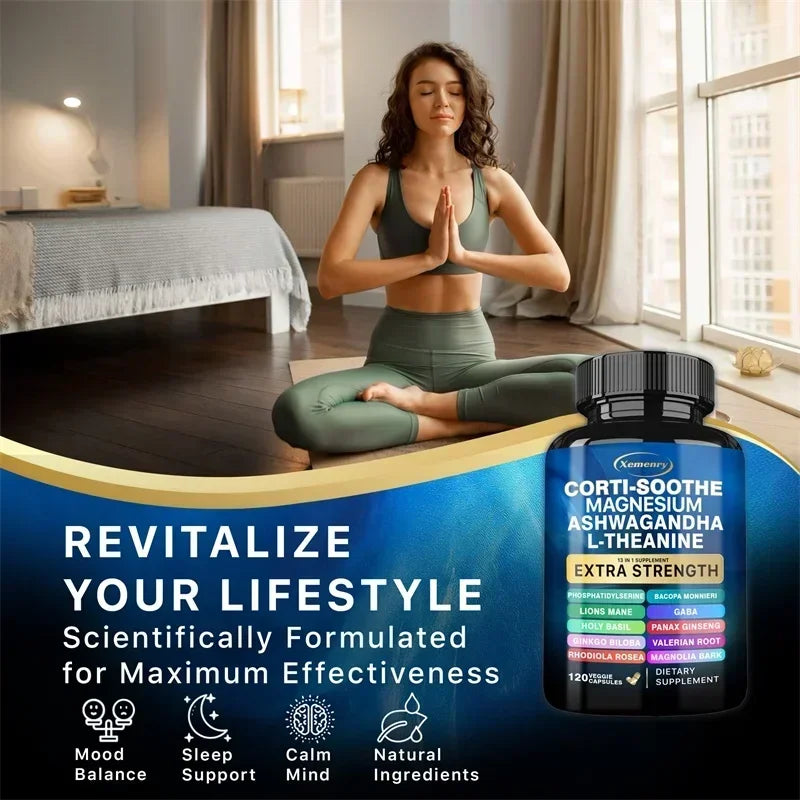 Corti-Soothe Supplement - Improve Sleep Quality, Promote Cortisol Balance, Support Adrenal Health, and Relieve Fatigue
