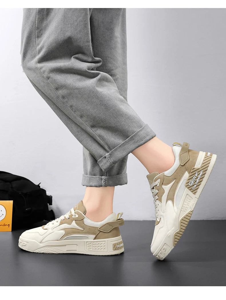 Men's Board Shoes Outdoor Casual Sports Walking Shoes Anti-slip Breathable Vulcanized Shoes Thick Sole Fashion Student Shoes